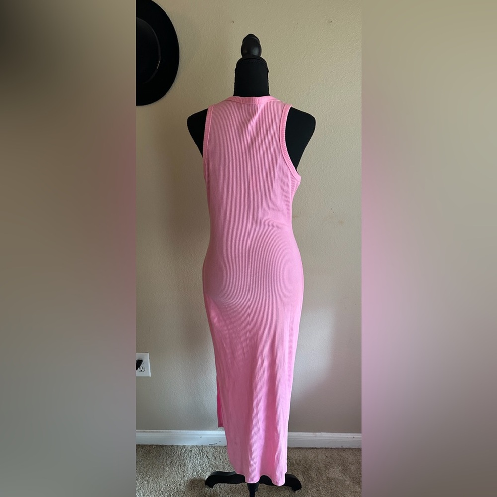 NWT XL Pink Sleeveless Ribbed Dress - Picture 2 of 4